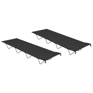 vidaXL Gultai, 2vnt., juodi, 180x60x19cm, audinys ir plienas