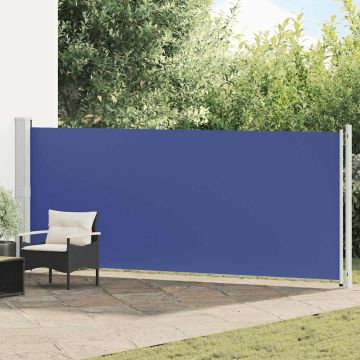vidaXL Ištraukiama šoninė kiemo markizė, mėlynos spalvos, 600x160cm