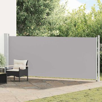 vidaXL Ištraukiama šoninė kiemo markizė, pilkos spalvos, 600x160cm