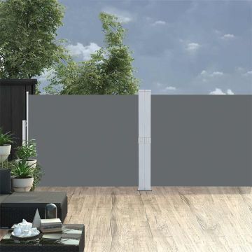 vidaXL Ištraukiama šoninė kiemo pertvara, antracito, 140x1200cm