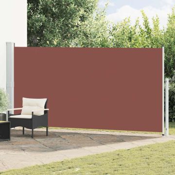 vidaXL Ištraukiama šoninė kiemo pertvara, rudos spalvos, 180x500cm