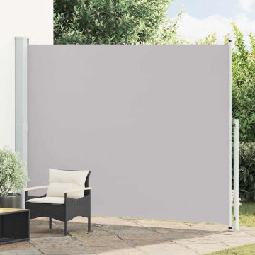 vidaXL Ištraukiama šoninė kiemo pertvara, pilkos spalvos, 220x300cm