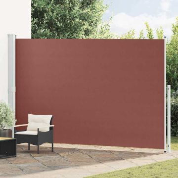vidaXL Ištraukiama šoninė kiemo pertvara, rudos spalvos, 220x500cm