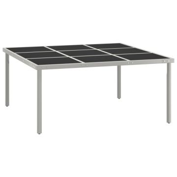 vidaXL Sodo valgomojo stalas, 170x170x74,5cm, stiklas ir plienas