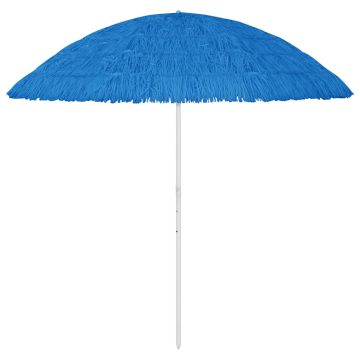 vidaXL Paplūdimio skėtis, mėlynos spalvos, 300cm, havajietiško dizaino
