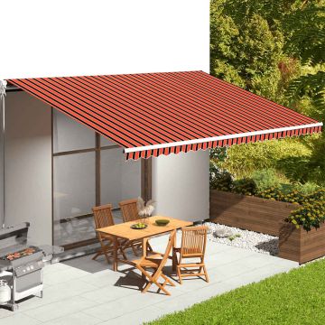 vidaXL Pakaitinis audinys markizei, oranžinės ir rudos spalvos, 6x3,5m