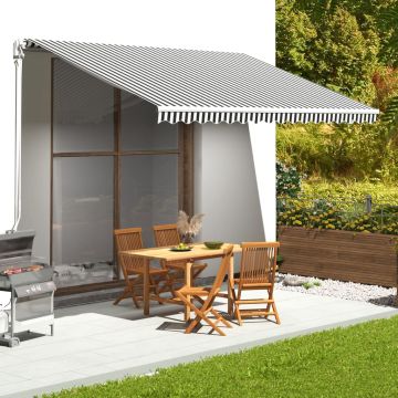 vidaXL Pakaitinis audinys markizei, antracito ir baltos spalvos, 4,5x3 m