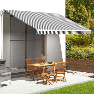 vidaXL Pakaitinis audinys markizei, antracito ir baltos spalvos, 4,5x3,5m