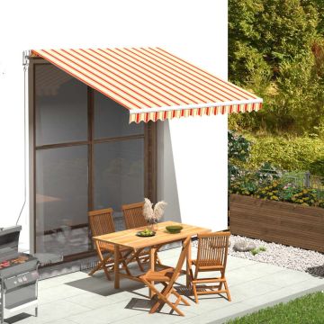 vidaXL Pakaitinis audinys markizei, geltona/oranžinė spalva, 3x2,5m