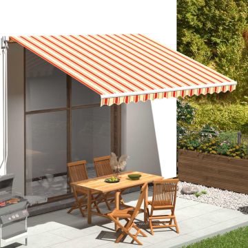 vidaXL Pakaitinis audinys markizei, geltona ir oranžinė, 4x3,5m