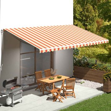 vidaXL Pakaitinis audinys markizei, geltonos ir baltos spalvos, 6x3m