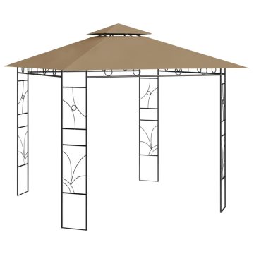vidaXL Pavėsinė, taupe spalvos, 3x3x2,7m, 160g/m²