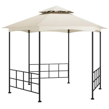 vidaXL Išskleidžiama pavėsinė su šoninėmis sienomis, kreminė spalva, 3,1x2,7m