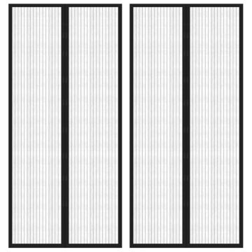 vidaXL Tinkleliai nuo vabzdžių durims, 2vnt., juodi, 210x90cm