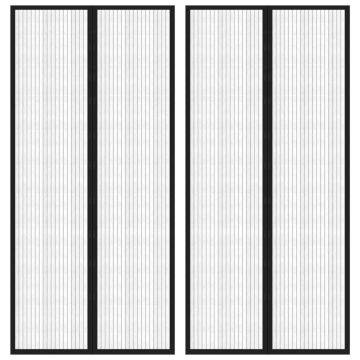 vidaXL Tinkleliai nuo vabzdžių durims, 2vnt., juodi, 220x110cm