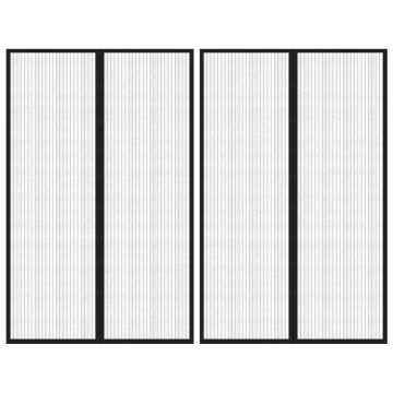 vidaXL Tinkleliai nuo vabzdžių durims, 2vnt., juodi, 220x130cm