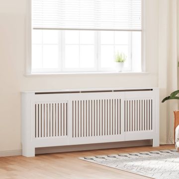 vidaXL Radiatoriaus uždangalas, baltos spalvos, 205cm, MDF