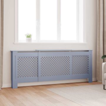 vidaXL Radiatoriaus uždangalas, pilkos spalvos, 205cm, MDF