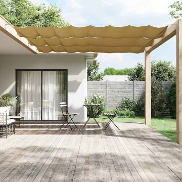 vidaXL Vertikali markizė, smėlio spalvos, 100x1200cm, oksfordo audinys