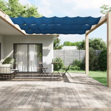vidaXL Vertikali markizė, mėlynos spalvos, 140x420cm, oksfordo audinys