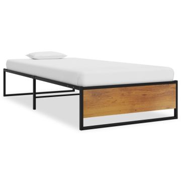 vidaXL Lovos rėmas, juodos spalvos, 90x200cm, metalas