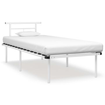 vidaXL Lovos rėmas, baltos spalvos, 90x200cm, metalas