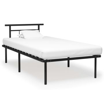 vidaXL Lovos rėmas, juodos spalvos, 100x200cm, metalas