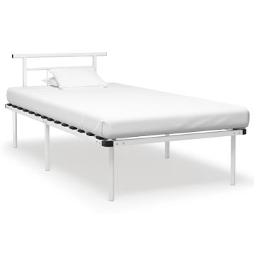 vidaXL Lovos rėmas, baltos spalvos, 100x200cm, metalas