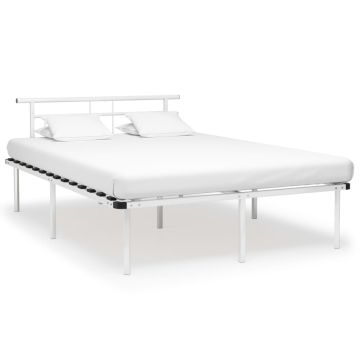 vidaXL Lovos rėmas, baltos spalvos, 140x200cm, metalas