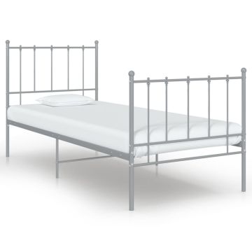 vidaXL Lovos rėmas, pilkos spalvos, 100x200cm, metalas