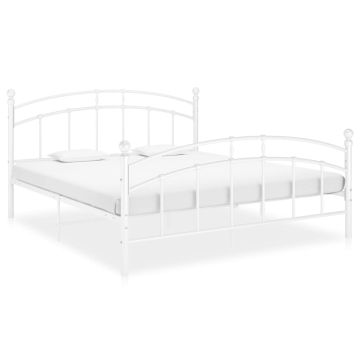 vidaXL Lovos rėmas, baltos spalvos, 140x200cm, metalas