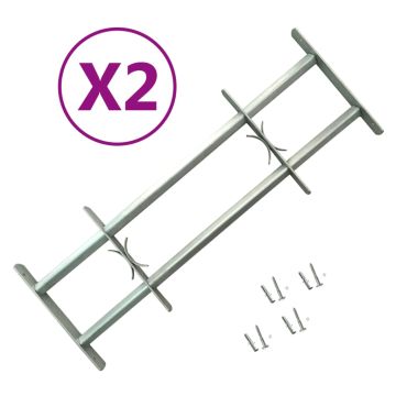 vidaXL Reguliuojamos apsauginės grotelės langams, 2vnt., 700-1050mm