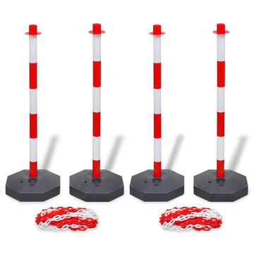 vidaXL 4 stulpelių ir 2 plastikinių grandinių rinkinys, kiekviena 10m