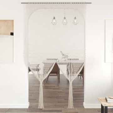 vidaXL Užuolaida, 140x240cm, medvilnė, makrame stiliaus
