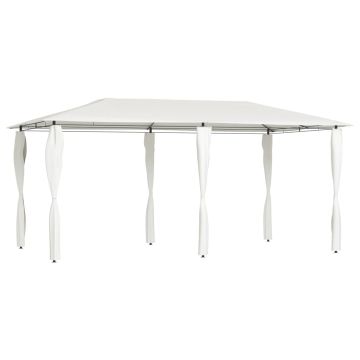 vidaXL Pavėsinė su stulpų uždangalais, kreminė, 2,98x5,3x2,59m 160g/m²