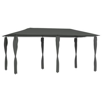 vidaXL Pavėsinė su stulpų uždangalais antracito 2,98x5,3x2,59m 160g/m²