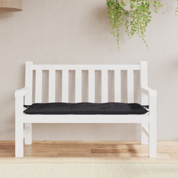 vidaXL Sodo suoliuko pagalvėlė, juodos spalvos, 120x50x7cm, audinys