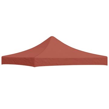 vidaXL Proginės palapinės stogas, terakota spalvos, 3x3m, 270 g/m²