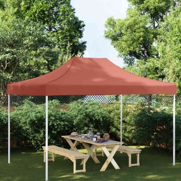 vidaXL Proginės palapinės stogas, terakota spalvos, 4x3m, 270 g/m²