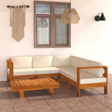 vidaXL 6 dalių sodo poilsio baldų komplektas su pagalvėlėmis, 100x60 cm, akacijos mediena