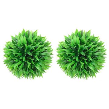vidaXL Dirbtiniai buksmedžio krūmai, 2vnt., 30cm, rutulio formos
