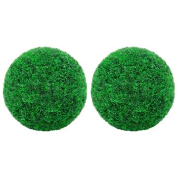 vidaXL Dirbtiniai buksmedžio krūmai, 2vnt., 45cm, rutulio formos