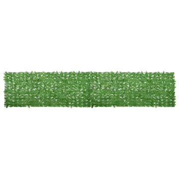 vidaXL Balkono pertvara, 500x100cm, su žaliais lapais