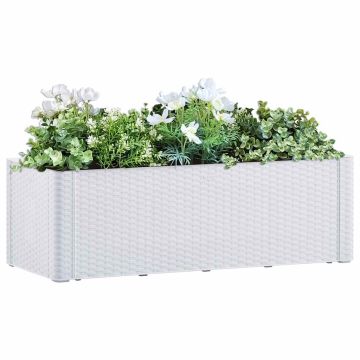 vidaXL Lovelis su savaiminio laistymo sistema, baltas, 100x43x33cm