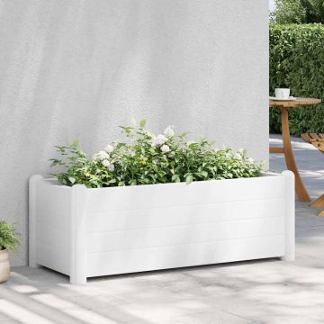vidaXL Aukštas sodo lovelis, baltos spalvos, 100x43x35cm, PP