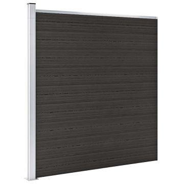 vidaXL Tvoros segmentas, juodos spalvos, 175x186cm, WPC