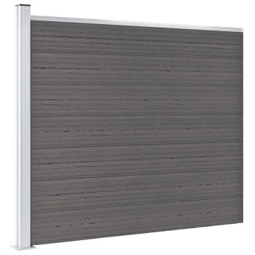 vidaXL Tvoros segmentas, pilkos spalvos, 175x146cm, WPC