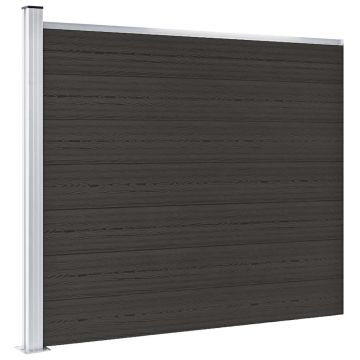 vidaXL Tvoros segmentas, juodos spalvos, 175x146cm, WPC