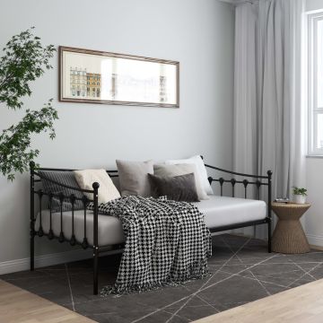 vidaXL Sofos-lovos rėmas, juodos spalvos, 90x200cm, metalas