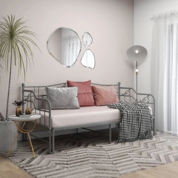 vidaXL Ištraukiamos sofos-lovos rėmas, pilkas, 90x200cm, metalas